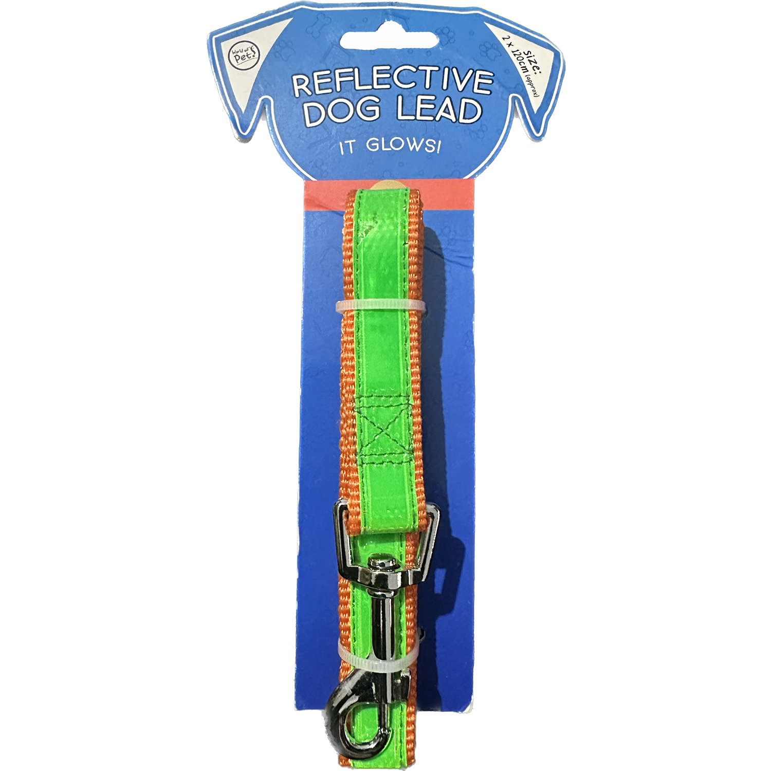 World Of Pets Reflective Safe & Secure Dog Lead - It Glows!